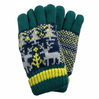 幼児用手袋(トドラー) 鹿柄 5指 グリ