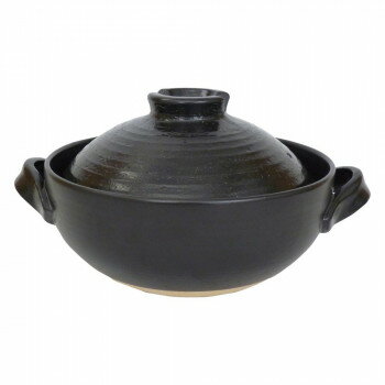 耐熱シリーズ　6号土鍋(黒釉) 52424