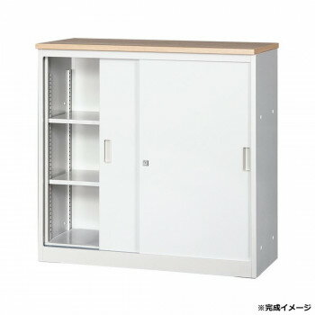 システムカウンター 書庫型ハイカウンター W900 鍵・棚板2枚付 CVA-9HS-NA