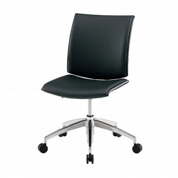 藤沢工業(TOKIO)　ミーティングチェア　FMP-5L-S ネオブラック(レザー)(3.0)