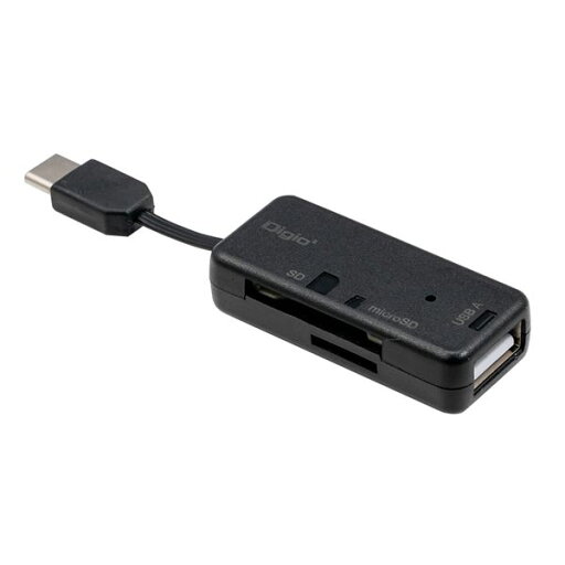 Digio2 USB2.0 Type-C SD-microSDカードリーダーライター CRW-CSD90BK ブラック Digio2 USB2.0 Type-C SD-microSDカードリーダーライター CRW-CSD90BK ブラック