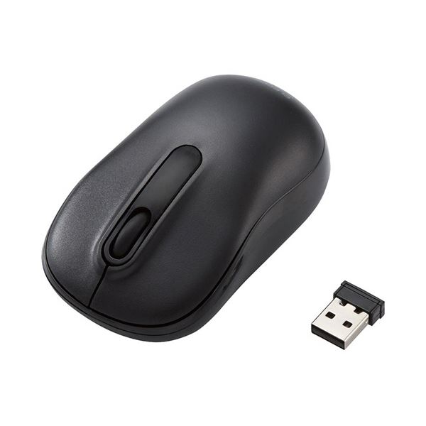 (まとめ）エレコム 抗菌ワイヤレス静音光学式マウス 3ボタン Mサイズ ブラック M-DY11DRSKBK 1個【×5セット】