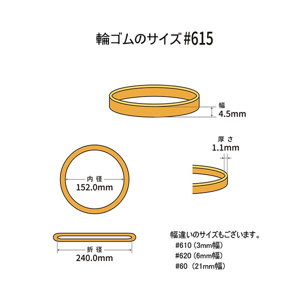 （まとめ） 共和 オーバンド#615 内径152mm 500g入 透明袋 GSA-N-007 1袋 【×3セッ...