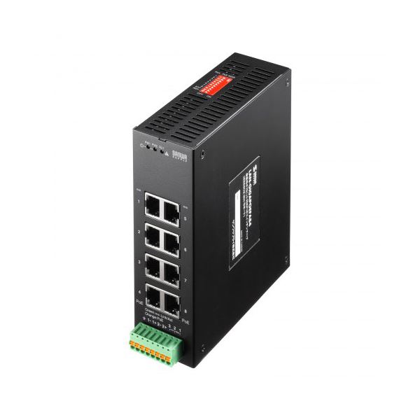 サンワサプライ 産業用ギガビット対応PoEスイッチングハブ IEEE802.3bt/8ポート LAN-GIGAPOEFA84