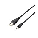 (まとめ)エレコム USB2.0A-miniBケーブル 0.5m RoHS指令準拠(10物質) U2C-AM05BK/ID 1本【×10セット】(2)