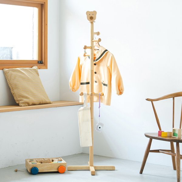 【6個セット】キッズハンガー くま(ナチュラル) コートハンガー ポールハンガー 入学 入園 北欧風 収納..
