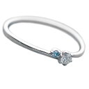 ダイヤモンド リング ダイヤ&アイスブルーダイヤ 合計0.06ct 9号 プラチナ Pt950 指輪 ダイヤリング 鑑別カード付き(4)