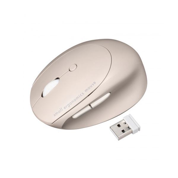 サンワサプライ 静音ワイヤレス小型エルゴノミクスマウス 充電式 5ボタン ベージュ MA-EWBS522BG