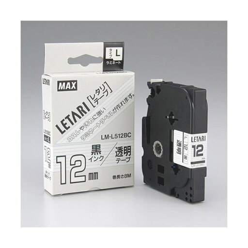 【まとめ】 マックス 文字テープ LM-L512BC 透明に黒文字 12mm 【×2セット】 【まとめ】 マックス 文字テープ LM-L512BC 透明に黒文字 12mm 【×2セット】