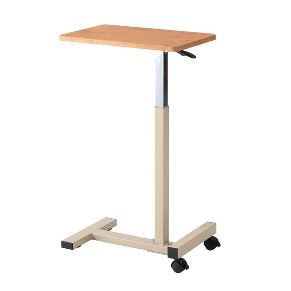 昇降 サイドテーブル 約幅48×奥行30×高さ60-95cm ナチュラル キャスター付き 作業テーブル ソファテーブル ベッドテーブル