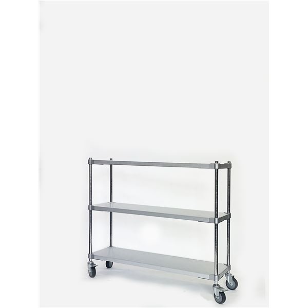 ガルバシェルフワゴン 35×120cm 3段 キャスター H90cm 日本製 キャスター付き 耐熱 耐食 長期耐久性 ガルバリウム鋼板製 組立式