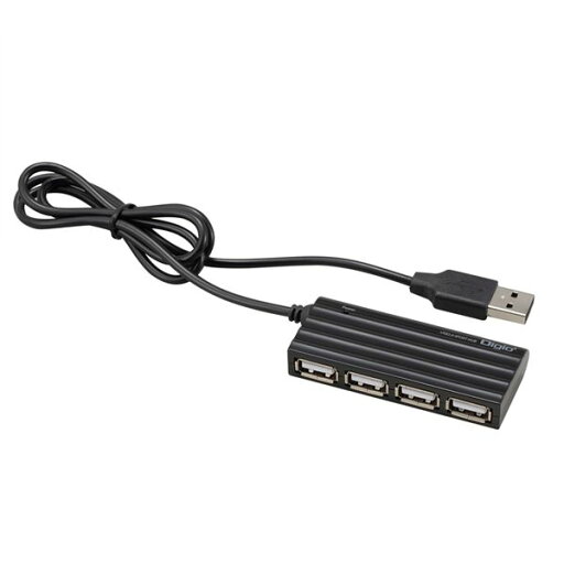 Digio2 USB2.0 4ポートハブ 80cm UH-2624BK ブラック Digio2 USB2.0 4ポートハブ 80cm UH-2624BK ブラック
