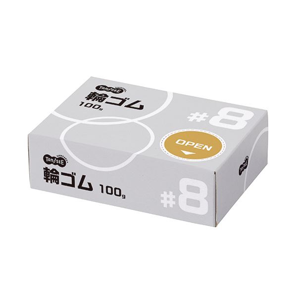 （まとめ）TANOSEE 輪ゴム #8 100g1箱【×10セット】