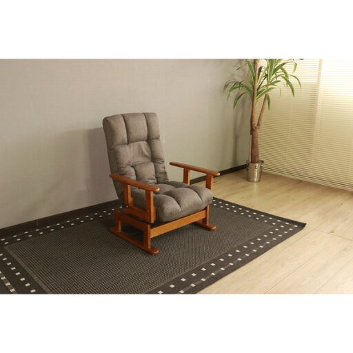 回転木肘高座椅子 DGY ダークグレー 組立品 回転木肘高座椅子 DGY ダークグレー 組立品