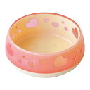 (まとめ) おいしく見えるワン食器 S ピンクハート (ペット用品) 【×2セット】