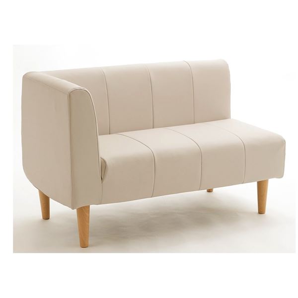 ソファー 約幅110cm 右肘タイプ ベージュ PVC 合皮 スチールパイプ 脚付き 肘付き 日本製 ダイニングソ..