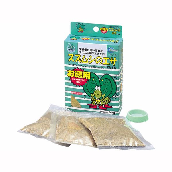 （まとめ）マルカン スズムシのエサ（お徳用） 90g（30g×3袋・エサ皿入） 昆虫フード 【10セット】【代引不可】