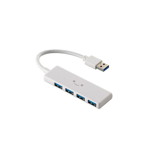 エレコム USB 5Gbpsハブ 4ポート しろちゃん(ホワイト×ブラック) U3H-H040WF