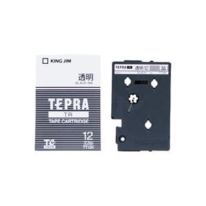 (まとめ)キングジム テプラTRテープ TT12K 透明に黒文字 12mm【×3セット】