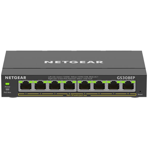 NETGEAR Inc. SOHO/家庭向けPoE+対応 (62W) ギガビット8ポートアンマネージプラススイッチ GS308EP-100..