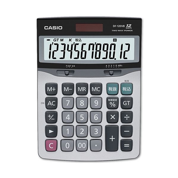 (まとめ) カシオ 卓上電卓 12桁 デスクサイズDF-120VB-N 1台 【×5セット】