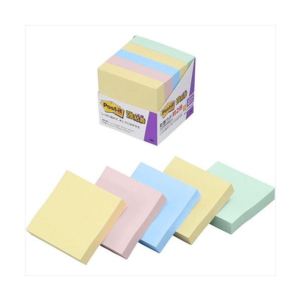 3M Post-it ポストイット 強粘着ノート パステルカラー 4色混色 3M-650-5SSAP