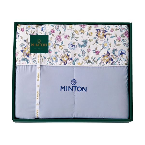 ミントンシルク混肌掛けふとんブルー...