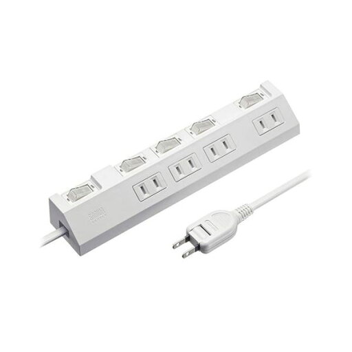 サンワサプライ 節電タップ 形状2P 4個口 2m ホワイト TAP-S29-2W サンワサプライ 節電タップ 形状2P 4個口 2m ホワイト TAP-S29-2W