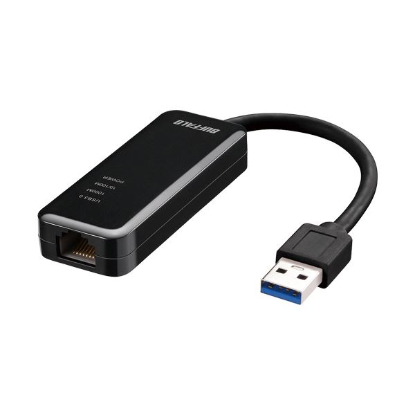 （まとめ） バッファロー Giga USB3.0対応有線LANアダプター ブラック LUA4-U3-AGTE-BK 1個 【×5セット】