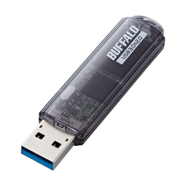 （まとめ）バッファロー USB3.0対応USBメモリー スタンダードモデル 32GB ブラック RUF3-C32GA-BK 1個【×3セット】