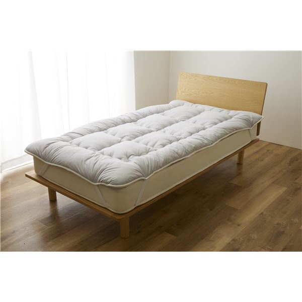 敷きパッド シングル ライトグレー 洗える 日本製 消臭 吸湿 Sleep Niceday フランス産 ウール 増量プレミアム ベッドパッド【代引不可】