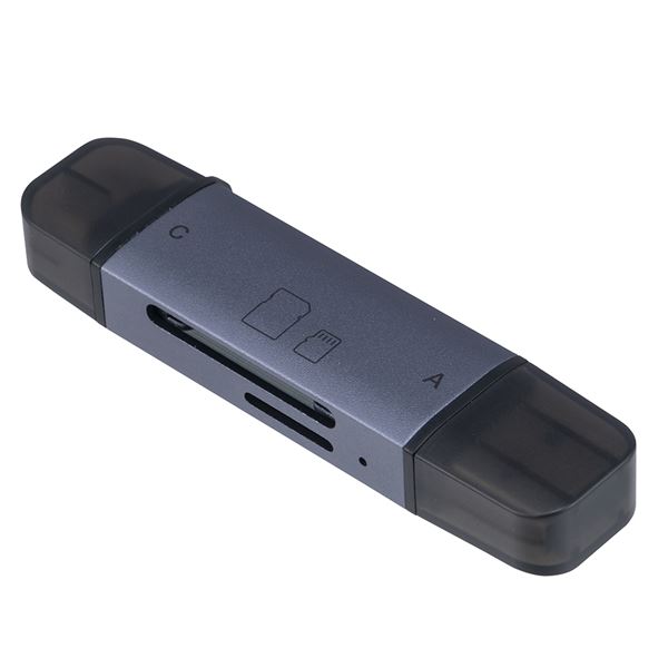 Digio2 USB3.2Gen1 Type-C&A アルミカードリーダー/ライター CRW-DC3SD92GY グレー