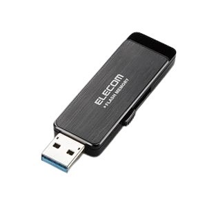 （まとめ）エレコム USB3.0ハードウェア暗号化USBメモリ 32GB ブラック MF-ENU3A32GBK 1個【×3セット】 1