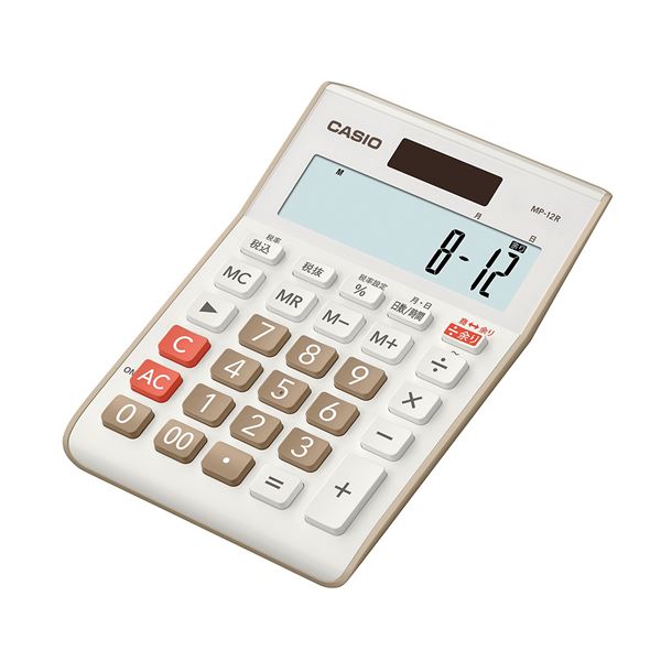 ■商品内容割り算の答えと余りを一度に計算。計数調剤の時間短縮や処方ミスを削減。■商品スペック●外寸：幅103×奥147×高28．8mm●重量：115g●桁数：12桁●表示数字高：16mm●1メモリ●電源：太陽電池＋CR2032●数字が見やすい傾斜表示タイプ■送料・配送についての注意事項●本商品の出荷目安は【5 - 11営業日　※土日・祝除く】となります。●お取り寄せ商品のため、稀にご注文入れ違い等により欠品・遅延となる場合がございます。●本商品は仕入元より配送となるため、沖縄・離島への配送はできません。[ MP-12R-BE-N ]