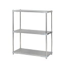 ステンレス シェルフ 46×90cm 3段 H120cm 日本製 耐錆 耐薬性 耐久性 冷蔵 冷凍 高温多湿対応 収納棚 オープンラック 組立式(3)