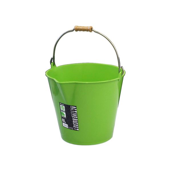 【20セット】 ポリバケツ/アクティブバケツ 【8L】 ライトグリーン 〔掃除用品 ガーデニング用品 園芸..