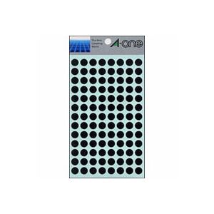 (まとめ) エーワン カラーラベル 丸型9mm径 07009 黒 1P14シート(1456片)入 【×10セット】