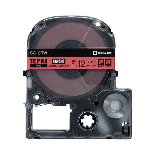 (まとめ) キングジム テプラ PRO テープカートリッジ 強粘着 12mm 赤/黒文字 SC12RW 1個 【×5セット】 (まとめ) キングジム テプラ PRO テープカートリッジ 強粘着 12mm 赤/黒文字 SC12RW 1個 【×5セット】