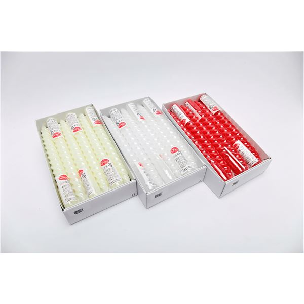 8インチ スパイラルキャンドル 【12本セット 白】 長さ約20cm 燃焼約5h 『シュリンク』 〔イベント バースデー〕【代引不可】