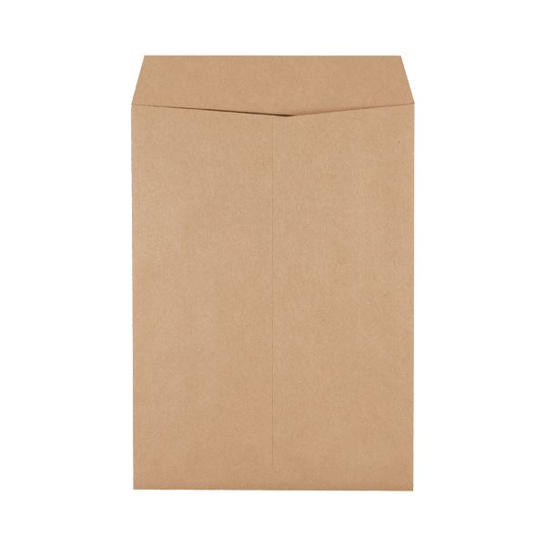 (まとめ) ピース 発送用封筒スーパークラフト テープなし 角2 100g/m2 業務用パック 733-00 1箱(500枚)..