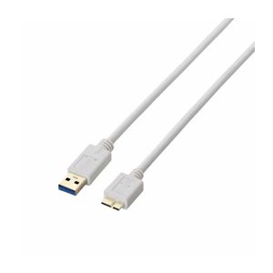 (まとめ)エレコム USB3.0ケーブル(A-microB) USB3-AMB05WH