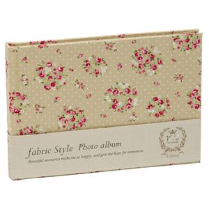 （まとめ） ファブリックスタイルフリーアルバム ラブリーフラワー ブック式／B6サイズ／100年フリー台..