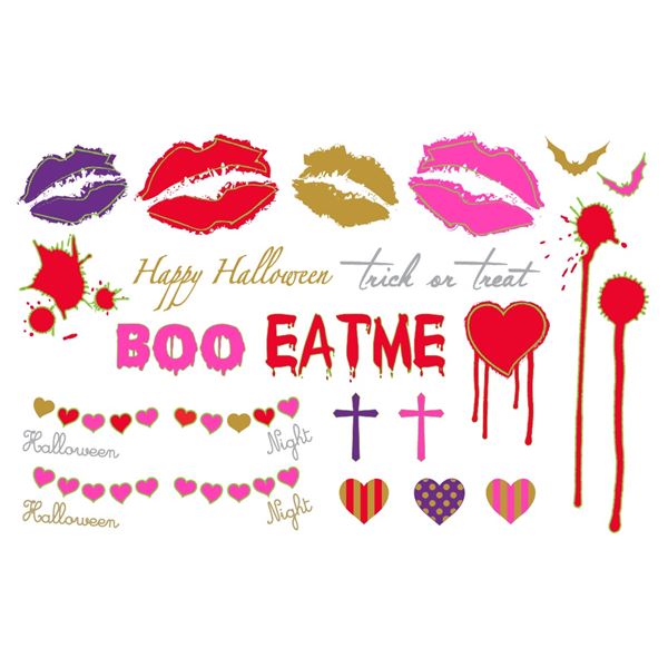 タトゥーシール/フェイクタトゥー 【BUNNY】 水だけで貼れる 『jewel tattoos』 〔コスプレ 仮装 イベント〕【代引不可】(3)