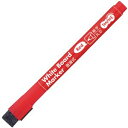 (まとめ) TANOSEE ホワイトボードマーカーキャップ式 マグネット付 細字丸芯 赤 1本 【×50セット】