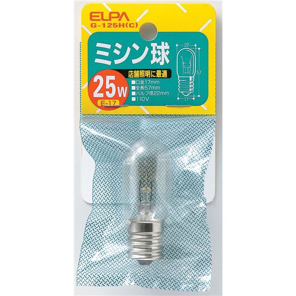 （まとめ） ELPA ミシン球 電球 25W E17 クリア G-125H 【×30セット】