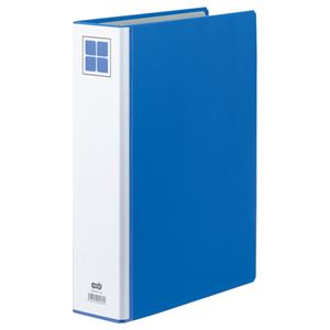 （まとめ） TANOSEE 両開きパイプ式ファイルE A4タテ 600枚収容 背幅86mm 青 1冊 【×5セット】