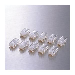 （まとめ）エレコム RJ45コネクタ（10個セット） LD-RJ45T10A【×10セット】