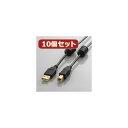 10個セット エレコム フェライトコア付きUSB2.0ケーブル U2C-BF30BKX10(2)