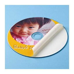 （まとめ）サンワサプライ インクジェットDVD／CDラベル（内径24mm・マット） LB-CDR002N-50【×5セット】