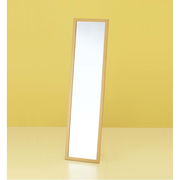 ウォールミラー 全身姿見鏡 〔 壁掛け用 〕 ナチュラル 壁掛けひも付き 日本製
